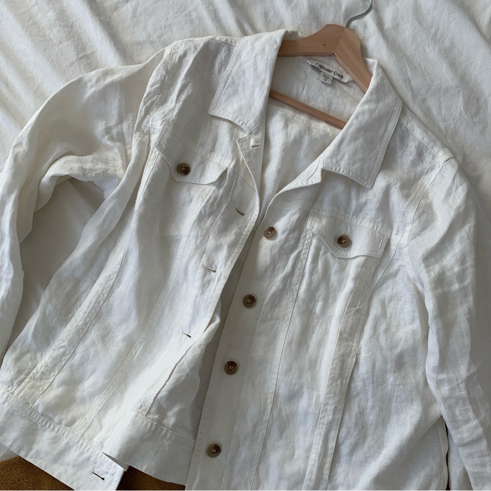 100% linen Button up chore coat